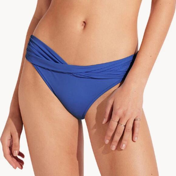 NWT Seafolly Collective Women's Azure Twist Band Hipster Bottom Size 16 or US 12 - Picture 1 of 9